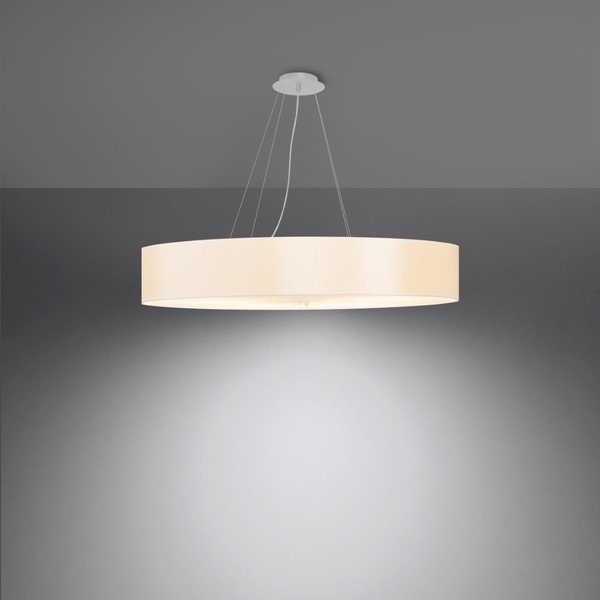 Kabantis šviestuvas baltos spalvos ø 80 cm su tekstiliniu gaubtu Herra – Sollux-image-2