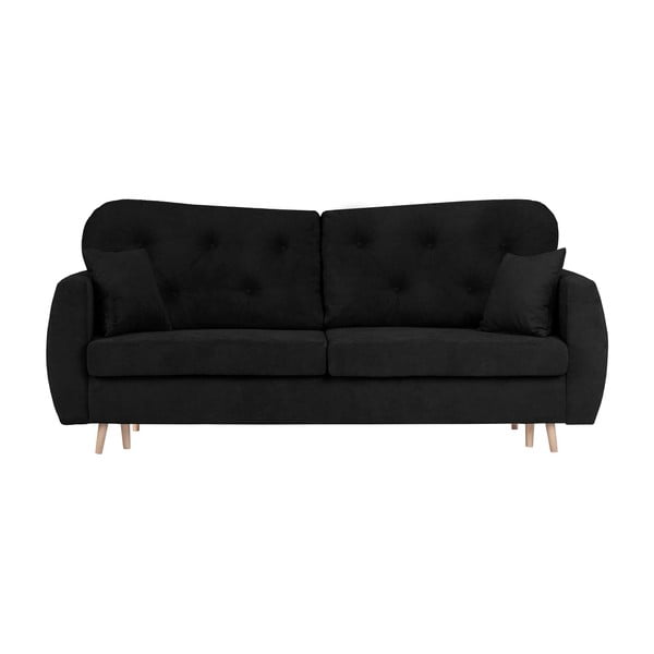 "Mazzini Sofas Orchid juoda trivietė sofa-lova su saugykla