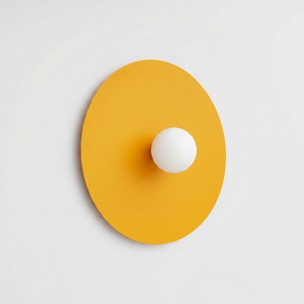 Geltonos spalvos iš metalo sieninė lempa ø 50 cm AKE – Thoro-image-3