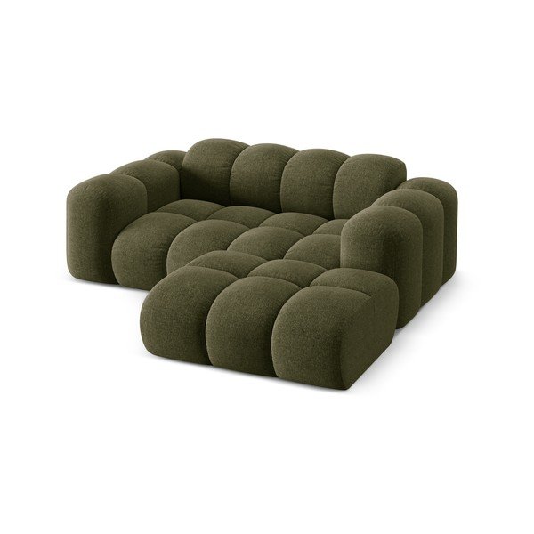 Žalios spalvos iš šenilinio audinio kampinė sofa (su dešiniuoju kampu/su gultu) Treno – Cosmopolitan Design-image-2