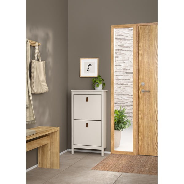 Pilkai smėlinės spalvos atlenkiama spintelė batams Madrid – Tvilum-image-1