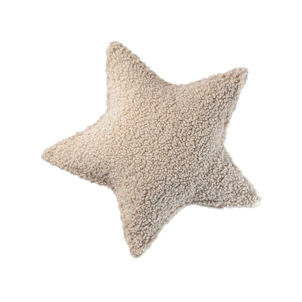 Šviesiai rudos spalvos iš boucle vaikiška sofos pagalvėlė Star – Wigiwama