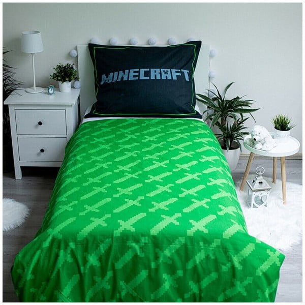 Viengulė vaikiška patalynė iš medvilnės 140x200 cm Minecraft Survival Mode – Jerry Fabrics-image-2