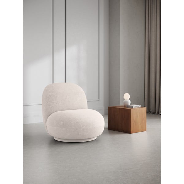 Iš boucle krėslas baltos spalvos Chuck – Micadoni Home-image-4