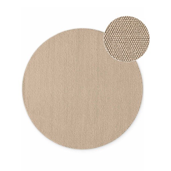 Rankų darbo smėlio spalvos iš vilnos apvalios formos kilimas ø 200 cm Richmond Diana – Ted Baker