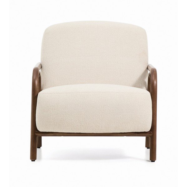 Smėlio spalvos krėslas iš šenilinio audinio Sylo – Kave Home-image-2