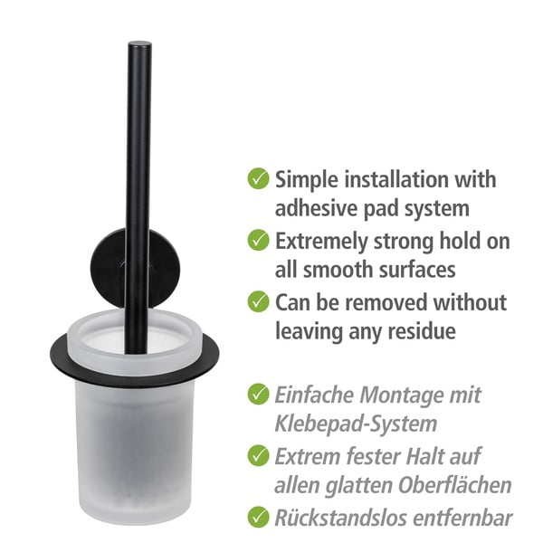 Klijuojamas iš stiklo tualeto šepetys matinės juodos spalvos Bivio – Wenko-image-4