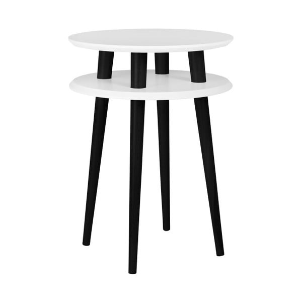 Baltas staliukas su juodomis kojomis "Ragaba UFO", Ø 45 cm