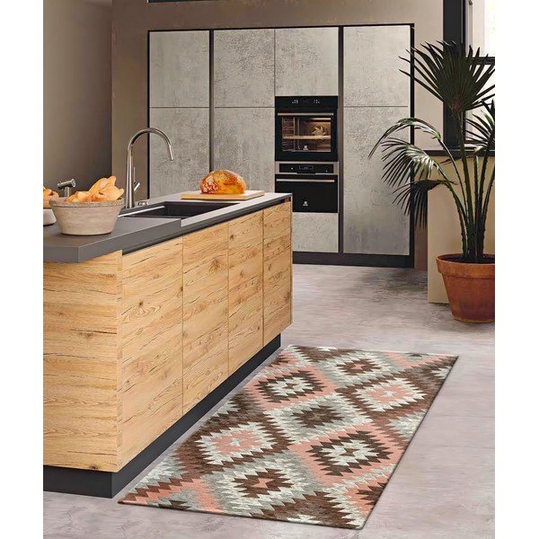 Skalbiamas kilimas rožinės spalvos/rudos spalvos 55x115 cm Avana Rosa – Floorita-image-1