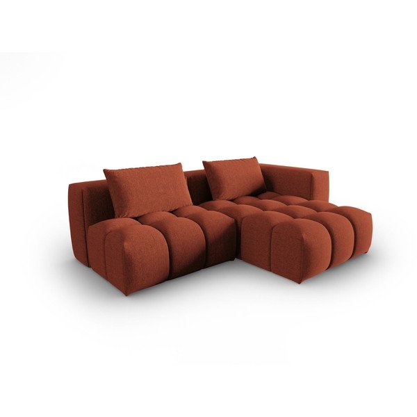 Terakotos spalvos kampinė sofa (su dešiniuoju kampu/su gultu) Verona – Cosmopolitan Design