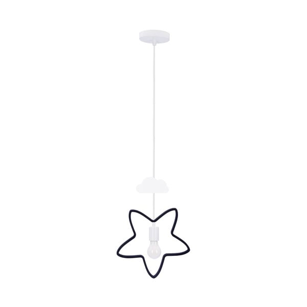 Juodai baltas vaikiškas šviestuvas su metaliniu gaubtu Single - Candellux Lighting
