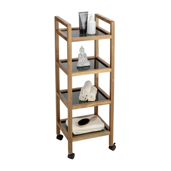 Juodos spalvos/natūralios spalvos iš akacijos masyvo vonios lentyna 35x101,5 cm Fondi – Wenko-image-4