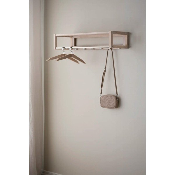 Iš ąžuolo masyvo sieninė lentyna natūralios spalvos su lentyna Confetti – Rowico-image-1