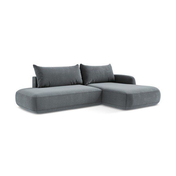 Pilkai mėlynos spalvos sulankstoma kampinė sofa (su dešiniuoju kampu/su gultu) Hale – Makamii-image-4
