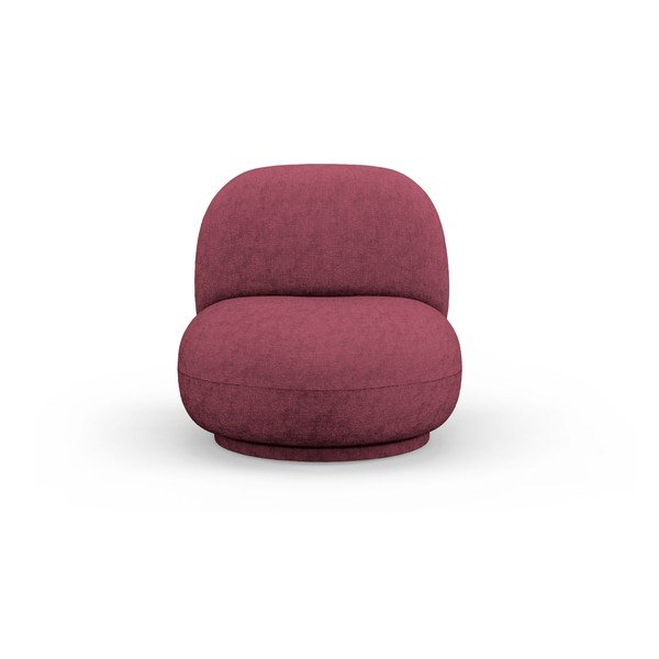 Bordo spalvos pasukamas krėslas iš šenilinio audinio Chuck – Micadoni -image-1