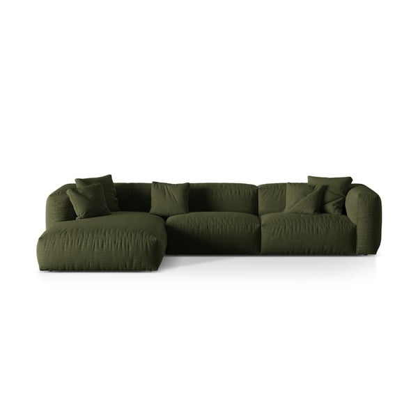 Modulinė kampinė sofa žalios spalvos (su kairiuoju kampu) Martina – Micadoni Home