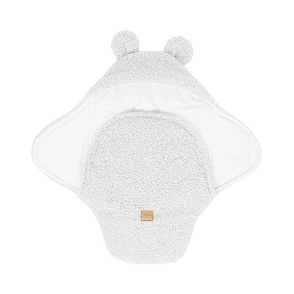 Dramblio kaulo spalvos iš sherpa vilnos kūdikio vystyklas 45x80 cm – Meowbaby-image-2