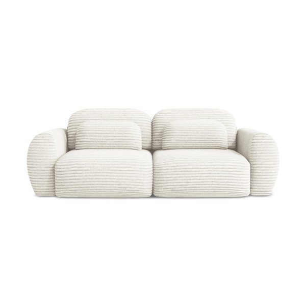 Smėlio spalvos iš kordinio velveto sulankstoma/su sandėliavimo vieta sofa 266 cm Kini – Makamii