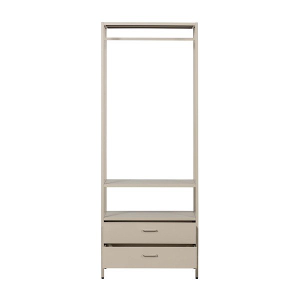 Smėlio spalvos atvira iš metalo drabužių spinta 70x185x54 cm Ferris – WOOOD-image-3