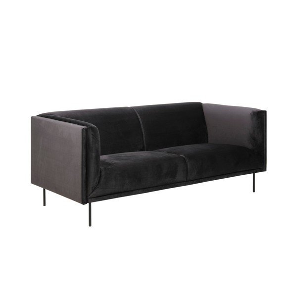 Antracito spalvos juodo aksomo sofa "Actona Nevada-image-1