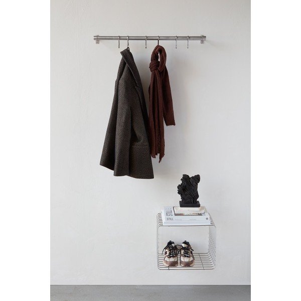 Matinės sidabrinės spalvos iš nerūdijančio plieno sieninė lentyna 70 cm Hang-It – Mette Ditmer Denmark-image-1