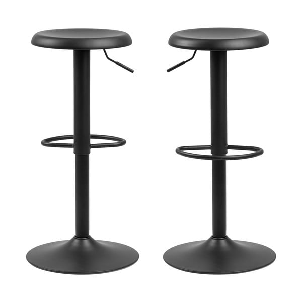Juodos spalvos iš metalo baro taburetė reguliuojamo aukščio (sėdynės aukštis 59 cm) Finch – Actona-image-2