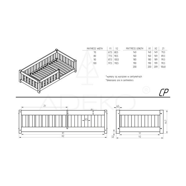 Natūralios spalvos ištraukiama vaikiška lova su sandėliavimo vieta su lovos grotelėmis 140x200 cm CP – Adeko-image-2