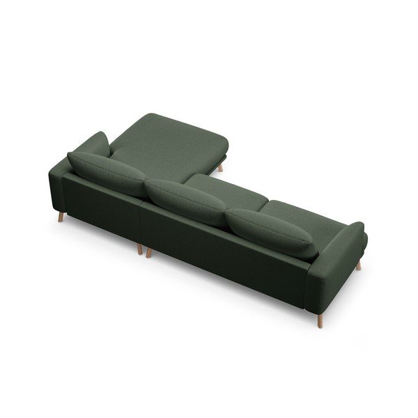 Žalios spalvos kampinė sofa (su dešiniuoju kampu/su gultu) Naomi – Micadoni -image-3