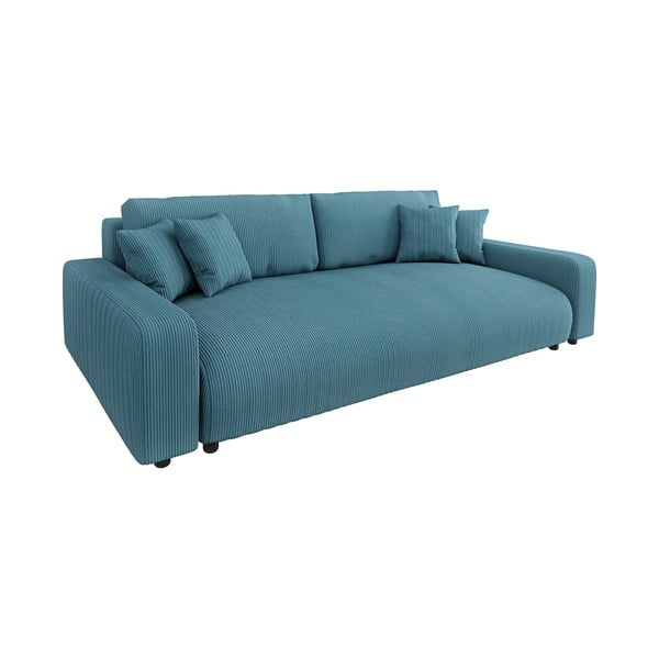 Turkio spalvos iš kordinio velveto sulankstoma/su sandėliavimo vieta sofa 234 cm Sara – Ropez