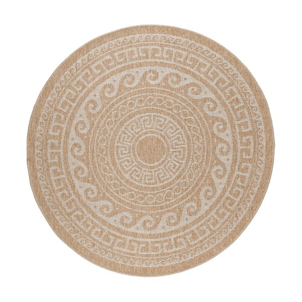 Apvalios formos lauko kilimas smėlio spalvos ø 120 cm Comilla – Ayyildiz Carpets