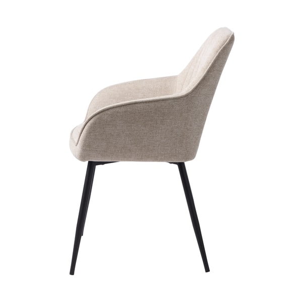 Smėlio spalvos iš audinio valgomojo kėdė su porankiais Nolan – Unique Furniture-image-2