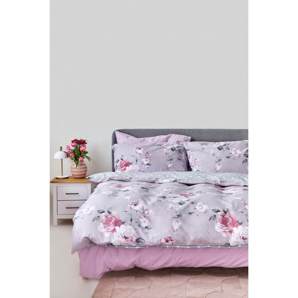 Pilka dvivietė medvilninė patalynė Bonami Selection Belle, 200 x 220 cm-image-3