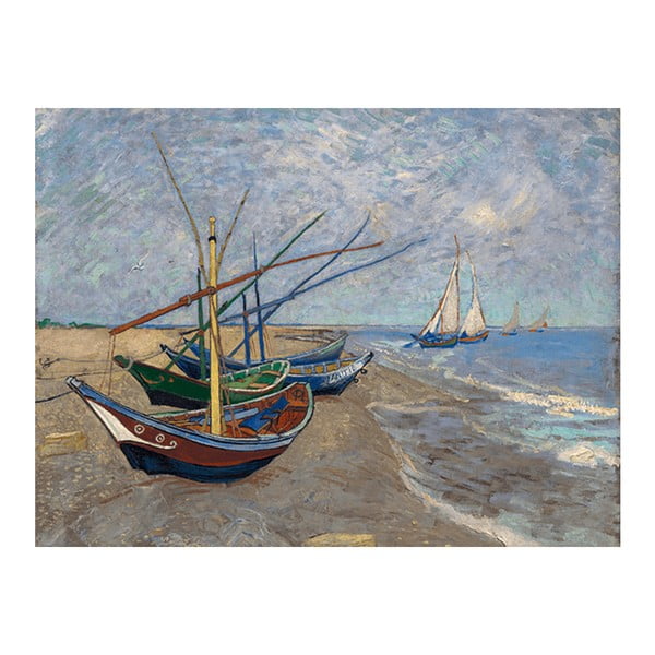 Vincent van Gogh reprodukcija Fishing Boats on the Beach at Les Saintes-Maries-de la Mer, 40 x 30 cm