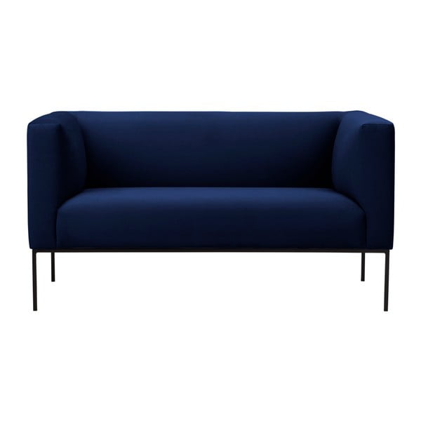Tamsiai mėlyna aksominė sofa Windsor & Co Sofas Neptune, 145 cm