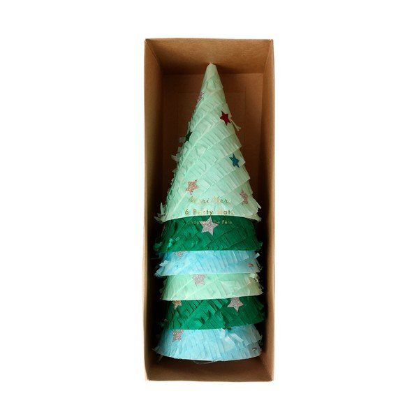 6 vnt. šventinių kepuraičių rinkinys Christmas Tree - Meri Meri-image-1