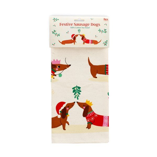 Iš medvilnės virtuvės rankšluostis 70x50 cm Festive Sausage Dog – Rex London-image-4