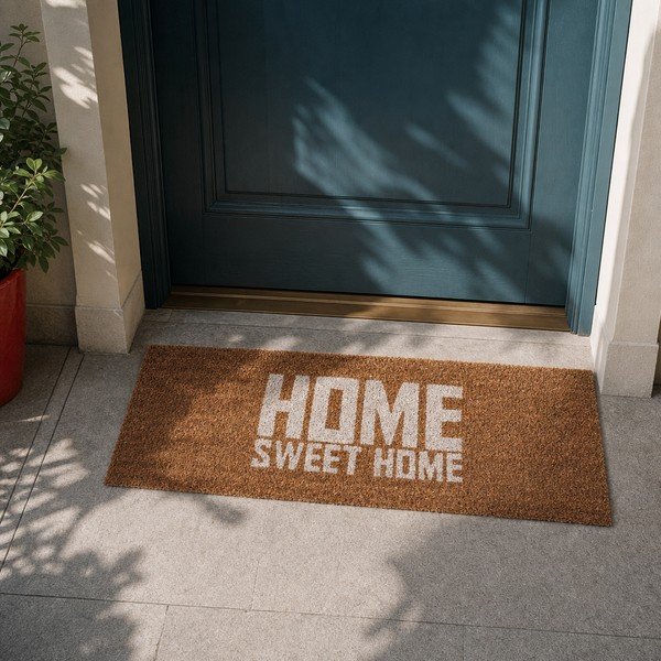 Durų kilimėlis su baltu užrašu PT LIVING Home Sweet Coir, 75 x 26 cm-image-1