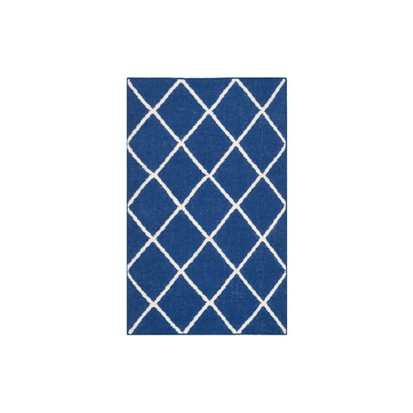 Mėlynas vilnos ir medvilnės mišinio kilimas Safavieh Fes, 121 x 76 cm
