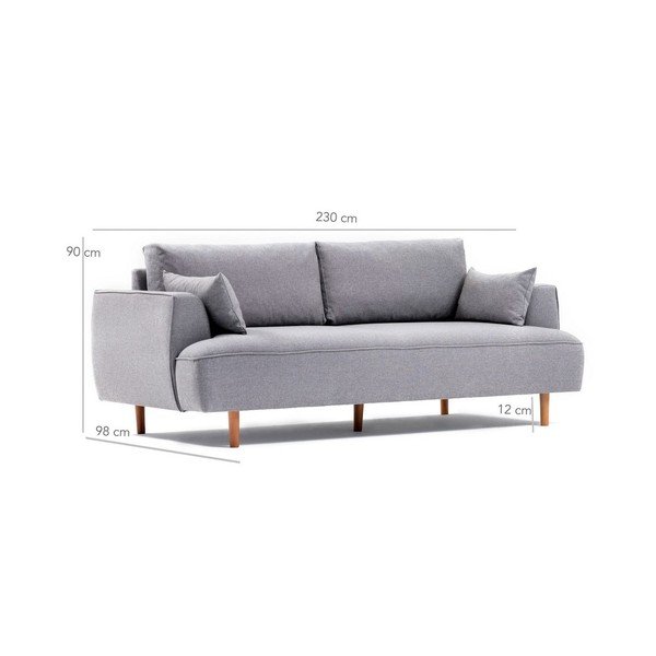 Šviesiai pilka trijų vietų sofa "Felix-image-3