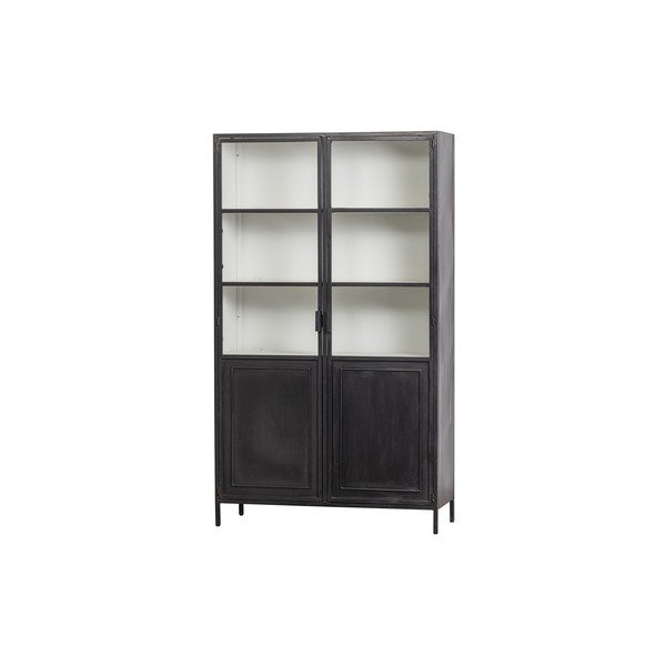 Vitrina iš metalo juodos spalvos 110x189 cm Nora – Basiclabel -image-3