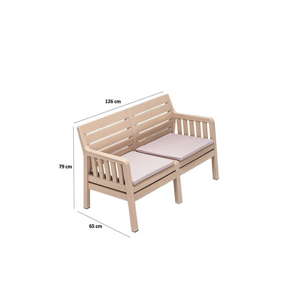 Sodo sofa smėlio spalvos Lara – Floriane Garden-image-1