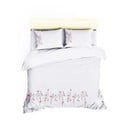 Balta medvilninio satino patalynė su paklode dvivietei lovai Perla White, 200 x 220 cm