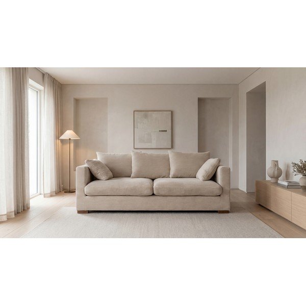 Sofa iš kordinio velveto smėlio spalvos 220 cm Comfy – Scandic-image-4