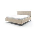 Smėlio spalvos dvigulė lova audiniu dengta su sandėliavimo vieta su lovos grotelėmis 180x200 cm Lizzano – Meise Möbel