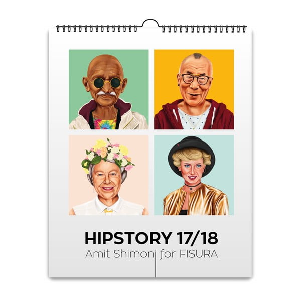 Sieninis pakabinamas kalendorius Fisura Hipstory