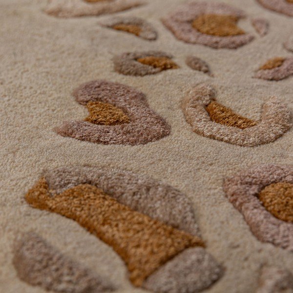 Rankų darbo natūralios spalvos iš vilnos mišinio kilimas 160x230 cm Leopard Frame – Flair Rugs-image-2