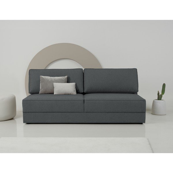 Tamsiai pilkos spalvos sulankstoma/su sandėliavimo vieta sofa 202 cm Dora – Scandic-image-1