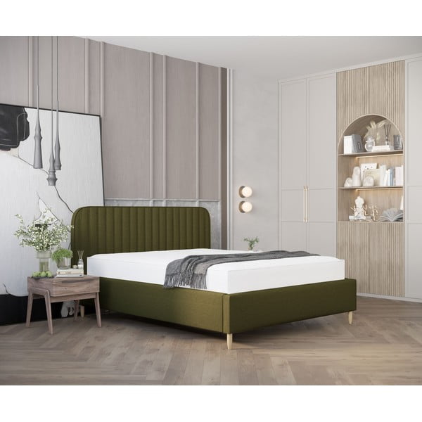 Viengulė lova žalios spalvos audiniu dengta su sandėliavimo vieta su lovos grotelėmis 120x200 cm Noto – Maison de Rêve-image-1