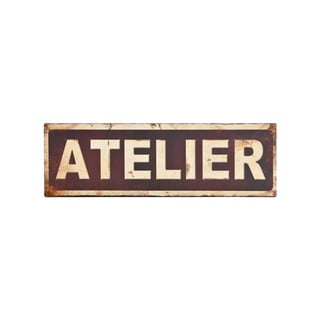 Metalinis ženklas "Antic Line Atelier", 35 x 11 cm