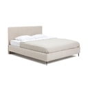 Smėlio spalvos dvigulė lova audiniu dengta su grotelėmis 160x200 cm Noira Slim – Bonami Selection